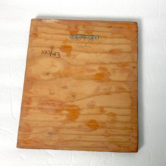 Vintage Wood Angel Plaque Lacquered Glossy Wooden - Picture 5 of 7